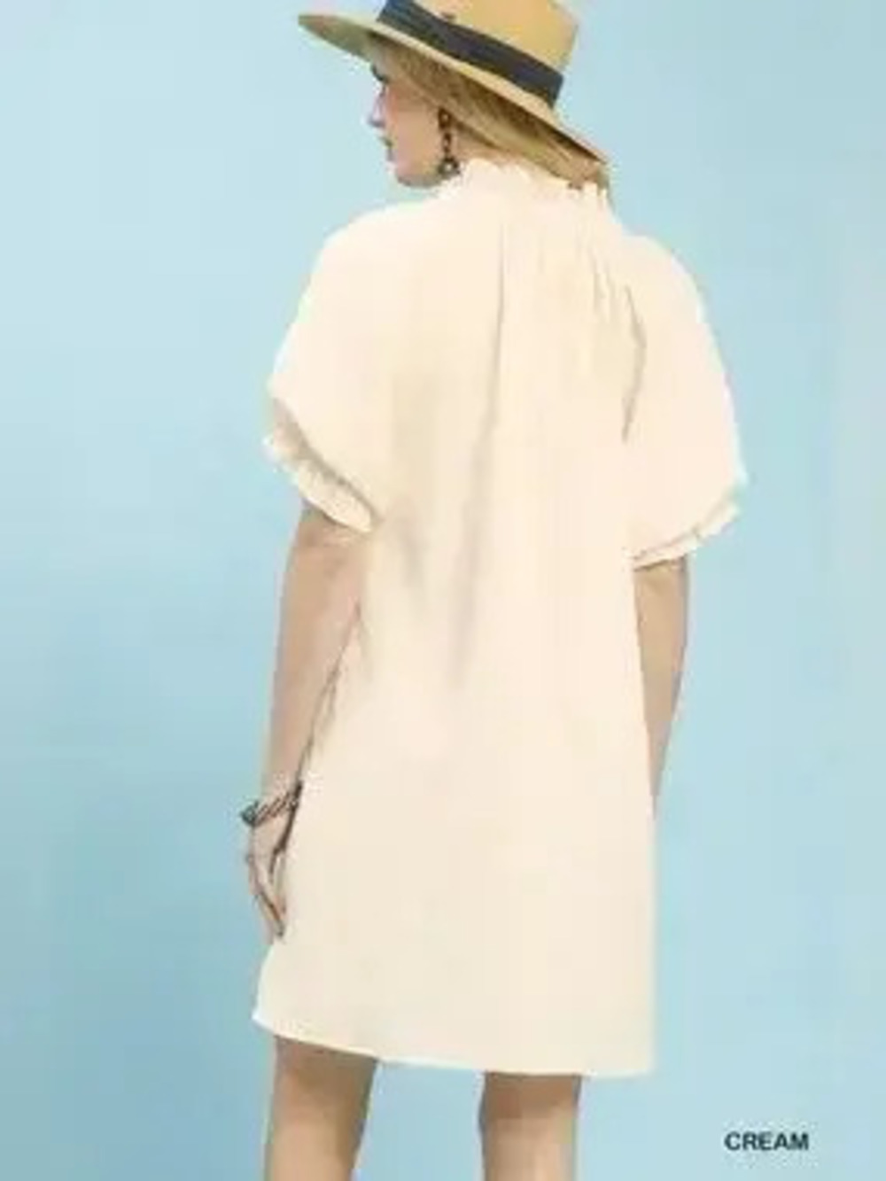 Umgee Linen Blend Ruffle Dress - Picture 3 of 6